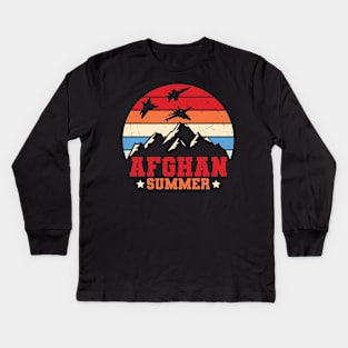 Afghan Summer - Air Force Soldier Veteran Kids Long Sleeve T-Shirt